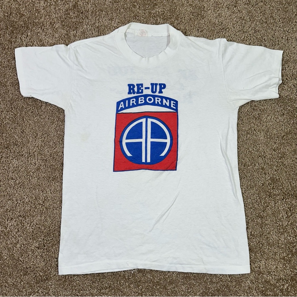 Vintage 80s Airborne RE-UP Size Medium Be All You Can Be "REENLIST" Military USA